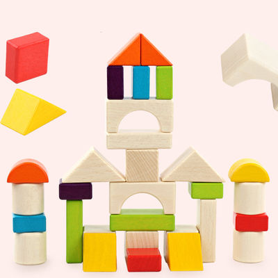 Unidades de creación de madera Toy Stacking del castillo grande del 15cm 30 pedazos