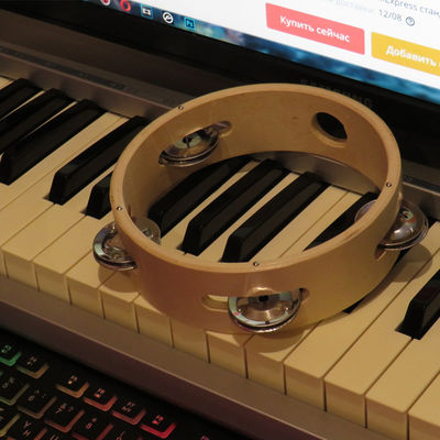Bebé de madera de la pandereta del Handbell musical de madera de los juguetes de BeBe el 15cm