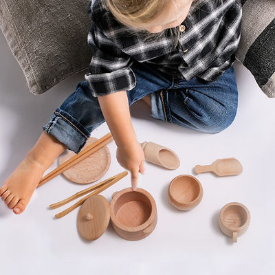 La cocina miniatura de madera del vajilla los 8.9cm fijó el juguete determinado de cocinar de madera