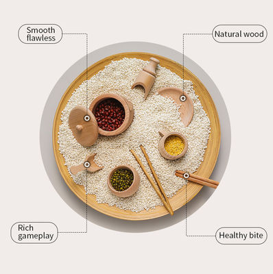 La cocina miniatura de madera del vajilla los 8.9cm fijó el juguete determinado de cocinar de madera