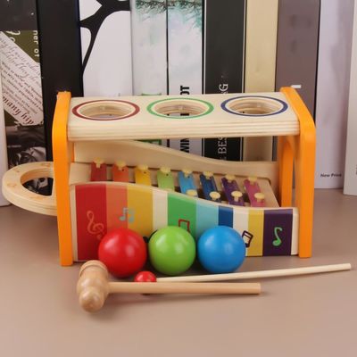 Bebé de madera del xilófono de ocho juguetes musicales de madera de las notas el 15cm