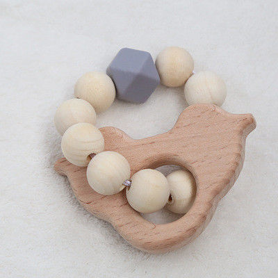 Dentición Ring Personalised Organic Wooden Teethers del ganchillo de la joyería