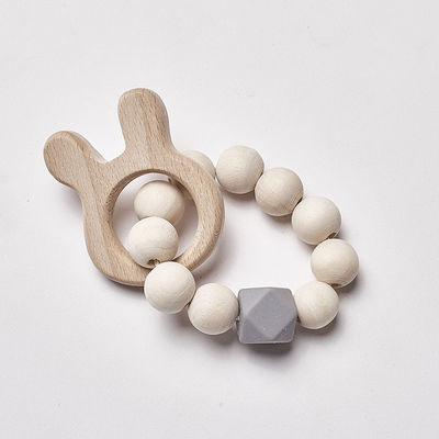 Dentición Ring Personalised Organic Wooden Teethers del ganchillo de la joyería