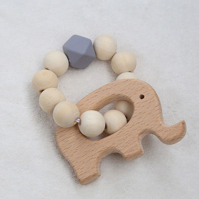 Dentición Ring Personalised Organic Wooden Teethers del ganchillo de la joyería