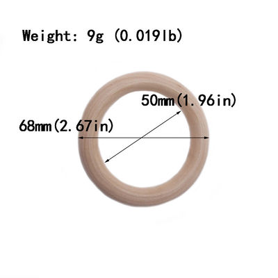 Dentición de madera Toy Beech Wood Teething Rings de la pulsera DIY 55m m