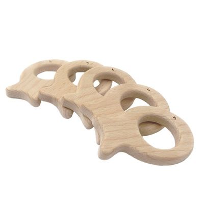 Dentición 55m m de madera hecha a mano Toy Natural Wood Teethers Necklace de la haya