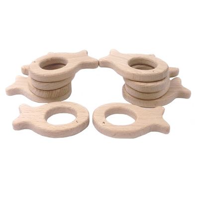 Dentición 55m m de madera hecha a mano Toy Natural Wood Teethers Necklace de la haya