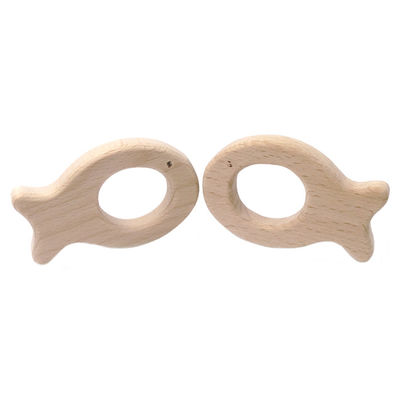 Dentición 55m m de madera hecha a mano Toy Natural Wood Teethers Necklace de la haya