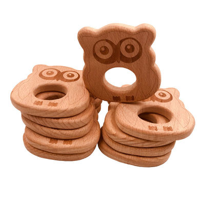 Juguete de madera pendiente ISO9001 Teether animal de madera el echar los dientes del collar