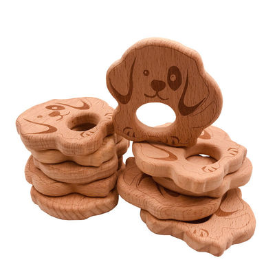 Juguete de madera pendiente ISO9001 Teether animal de madera el echar los dientes del collar