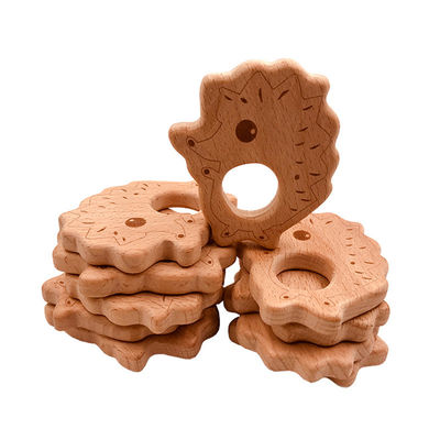 Juguete de madera pendiente ISO9001 Teether animal de madera el echar los dientes del collar
