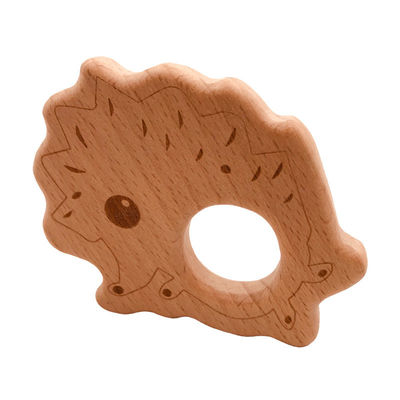 Juguete de madera pendiente ISO9001 Teether animal de madera el echar los dientes del collar