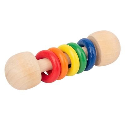 Traqueteo de madera Ring Montessori Wooden Teethers Safe del roedor el 10.7cm del gimnasio