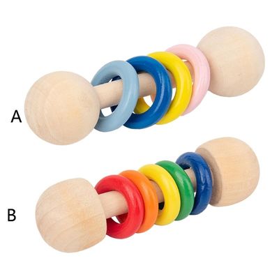 Traqueteo de madera Ring Montessori Wooden Teethers Safe del roedor el 10.7cm del gimnasio