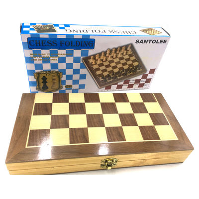 Juego de ajedrez magnético de madera plegable grande del tablero de ajedrez de los inspectores el 1.97in
