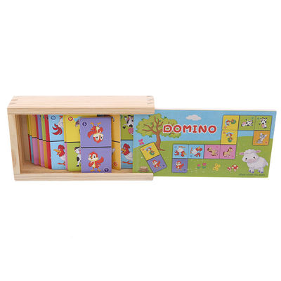 El cubo del dominó del solitario los 4cm desconcierta los dominós de madera para los niños