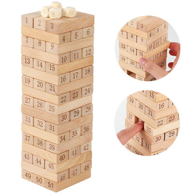 Bloques de Jenga de los dominós de las unidades de creación del registro de Digitaces 51PCS