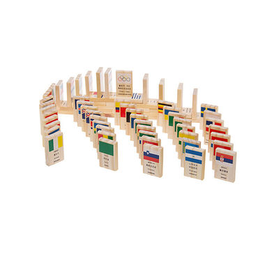 Bloques de madera del dominó de la bandera ISO9001 100 que construyen los dominós fijados
