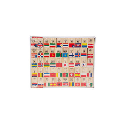 Bloques de madera del dominó de la bandera ISO9001 100 que construyen los dominós fijados