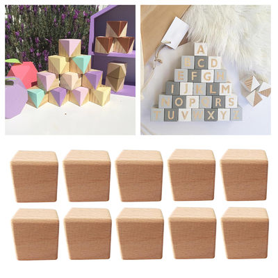 Mini bloques de madera inacabados 10pcs para los artes rectangulares