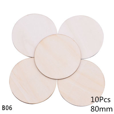 Discos de madera inacabados de madera de pino de los artes de la pintura el 10cm del espacio en blanco