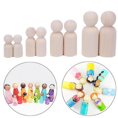 Pintura de madera del arte 100Pcs Peg Dolls Blank ISO9001