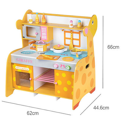 La cocina miniatura de madera de la familia los 66cm fijó a Toy Kitchen Accessories de madera
