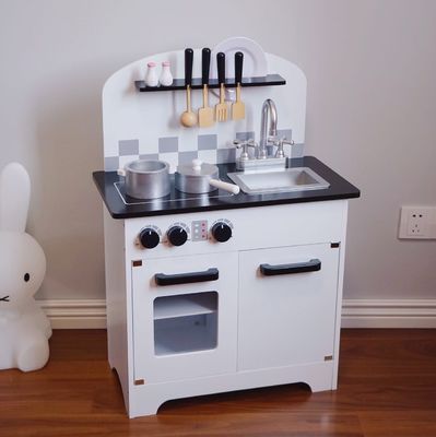 Los niños de Grey Wooden Kitchen Toys For de los niños ennegrecen los 77.8cm