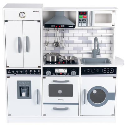 La cocina miniatura de madera del refrigerador grande de los 82.5cm fijó el negro blanco de la estufa