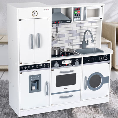 La cocina miniatura de madera del refrigerador grande de los 82.5cm fijó el negro blanco de la estufa