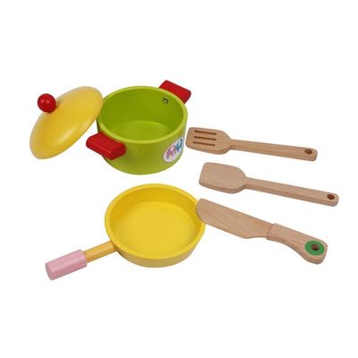 Juguetes tableros del teatro de la cocina de madera rosada del juego de los utensilios los 30cm