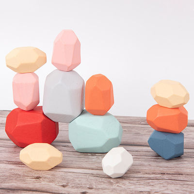 Las piedras de madera de las unidades de creación del bebé de las rocas 190g fijan a Montessori