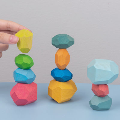 Las piedras de madera de las unidades de creación del bebé de las rocas 190g fijan a Montessori