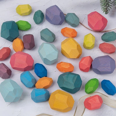 Las piedras de madera de las unidades de creación del bebé de las rocas 190g fijan a Montessori