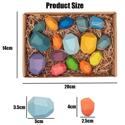 Las piedras de madera de las unidades de creación del bebé de las rocas 190g fijan a Montessori