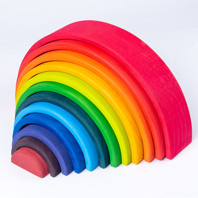 las unidades de creación de madera del arco iris de los juguetes de los bloques del pino de los 30cm se elevan los juguetes