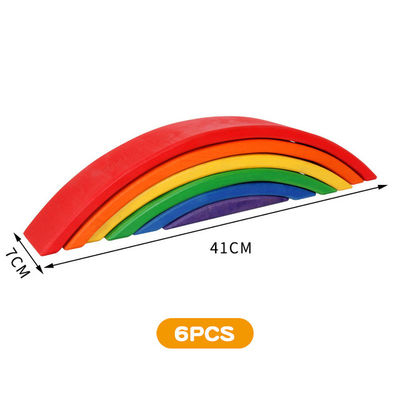 las unidades de creación de madera del arco iris de los juguetes de los bloques del pino de los 30cm se elevan los juguetes