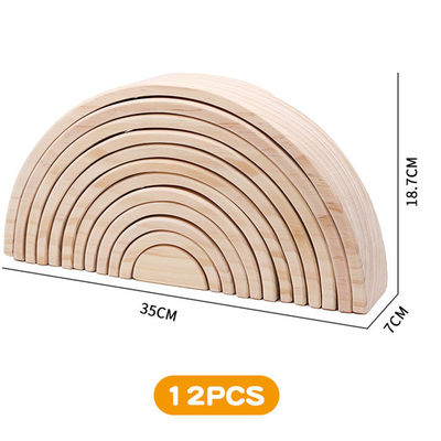 las unidades de creación de madera del arco iris de los juguetes de los bloques del pino de los 30cm se elevan los juguetes