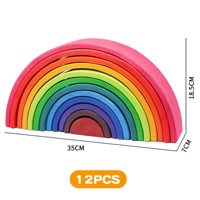 las unidades de creación de madera del arco iris de los juguetes de los bloques del pino de los 30cm se elevan los juguetes