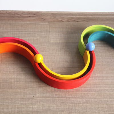 sistema en colores pastel grande del bloque del arco iris de la jerarquización del apilador del arco iris de los 6cm