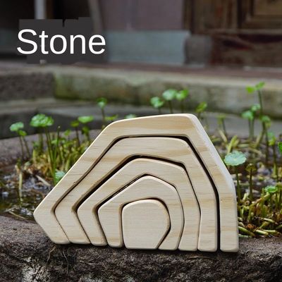 El rompecabezas de madera ondulado del bloque del Ins juega los bloques de madera Coral Grimm del arco iris