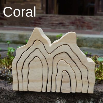 El rompecabezas de madera ondulado del bloque del Ins juega los bloques de madera Coral Grimm del arco iris