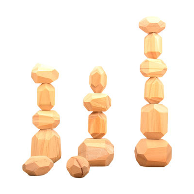 bloques de amontonamiento geométricos de los bloques de los 5cm 36pcs Digitaces del bebé de madera de los juguetes