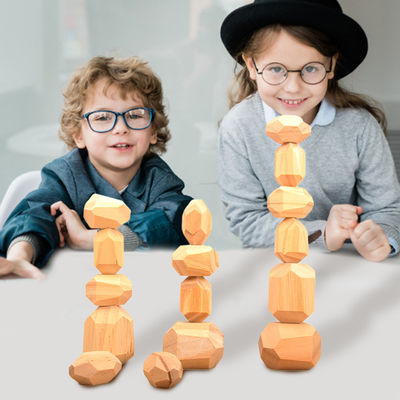 bloques de amontonamiento geométricos de los bloques de los 5cm 36pcs Digitaces del bebé de madera de los juguetes