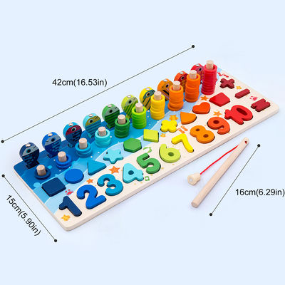 El bebé de madera educativo de Montessori de la pesca de la matemáticas juega el 15cm