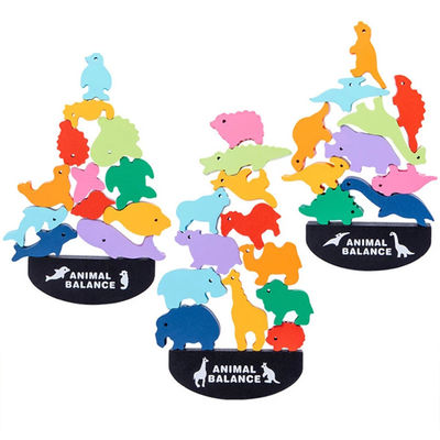 Unidades de creación de madera Toy Animal Town Wooden Blocks del dinosaurio de los niños los 3cm