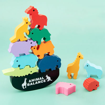 Unidades de creación de madera Toy Animal Town Wooden Blocks del dinosaurio de los niños los 3cm