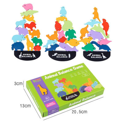 Unidades de creación de madera Toy Animal Town Wooden Blocks del dinosaurio de los niños los 3cm
