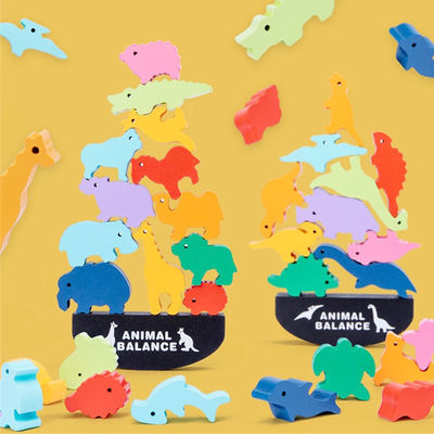 Unidades de creación de madera Toy Animal Town Wooden Blocks del dinosaurio de los niños los 3cm