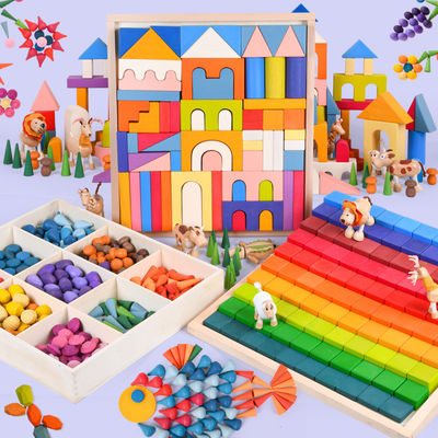 Unidades de creación de madera naturales de Montessori los 2.5cm para los niños